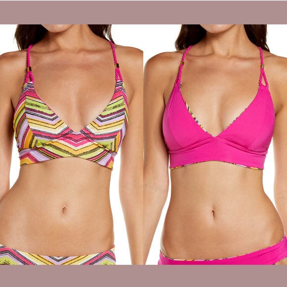 NWT Becca [ Small ]‎ Farah Jessica Reversible Bikini Top - Picture 1 of 12